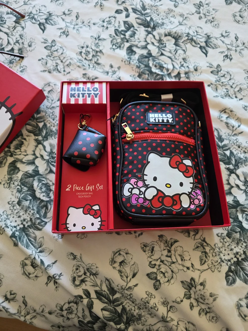 Hello Kitty Black & Red Polka Dot Crossbody Tech Pouch - Hello Kitty